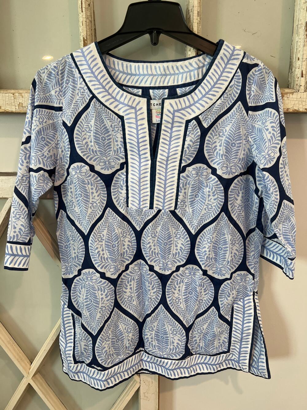 Gretchen Scott size Shrimp XXs cotton popover blouse top